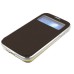 Golden Beach Grain Single Window Smart View Flip Leather Case Cover for Samsung Galaxy S4 - Brown