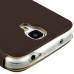 Golden Beach Grain Single Window Smart View Flip Leather Case Cover for Samsung Galaxy S4 - Brown