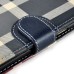 Grid Design Magnetic Stand Leather Card Holder Wallet Case For Samsung Galaxy S6 Edge Plus - Dark Blue