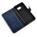 Grid Design Magnetic Stand Leather Card Holder Wallet Case For Samsung Galaxy S6 Edge Plus - Dark Blue