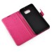 Grid Design Magnetic Stand Leather Card Holder Wallet Case For Samsung Galaxy S6 Edge Plus - Magenta