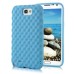 Grid Pattern Design Fine TPU Case Cover For Samsung Galaxy Note 2 - Blue