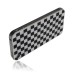 Grid Pattern Glass Back Panel Back Cover for iPhone 4 - Black / White