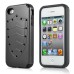 Hard Shield TPU and PC Hybrid Case Cover for iPhone 4 iPhone 4S - Black