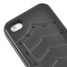 Hard Shield TPU and PC Hybrid Case Cover for iPhone 4 iPhone 4S - Black