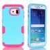 Harness Oil PC And TPU Protective Hard Back Case Cover for Samsung Galaxy S7 G930 - Blue/Rose red