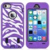 Heavy-Duty Silicone And PC Hybrid Zebra Stripes Impact Robot Defender Case Cover With Touch Screen Protector For iPhone 5C