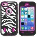 Heavy-Duty Silicone And PC Hybrid Zebra Stripes Impact Robot Defender Case Cover With Touch Screen Protector For iPhone 5C