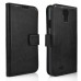 High Class Antique Grain Hybrid Lamskin Leather Flip Wallet Stand Case Cover with Card Slot Holder for Samsung Galaxy S4 i9500 - Black