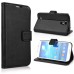 High Class Antique Grain Hybrid Lamskin Leather Flip Wallet Stand Case Cover with Card Slot Holder for Samsung Galaxy S4 i9500 - Black