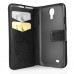 High Class Antique Grain Hybrid Lamskin Leather Flip Wallet Stand Case Cover with Card Slot Holder for Samsung Galaxy S4 i9500 - Black