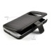 High Class Genuine Cowhide Leather Flip Stand Case Cover With Wake Sleep For Samsung Galaxy S4 i9500 - Black