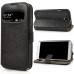 High Class Genuine Cowhide Leather Flip Stand Case Cover With Wake Sleep For Samsung Galaxy S4 i9500 - Black