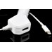 High Performance Car Charger With USB Port For iPhone 5 iPad 4 - White