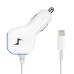 High Performance Car Charger With USB Port For iPhone 5 iPad 4 - White / Blue