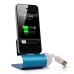 High Quality Aluminum Dock Station Charger Cradle Stand With Stretchable USB Cable For iPhone 4 / 4S - Blue