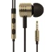 High Quality Voice 3.5 MM In- Ear Volume Key Piston Headphone - Gold