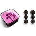 High Quality Voice 3.5 MM In- Ear Volume Key Piston Headphone - Magenta