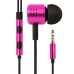 High Quality Voice 3.5 MM In- Ear Volume Key Piston Headphone - Magenta