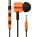 High Quality Voice 3.5 MM In- Ear Volume Key Piston Headphone - Orange