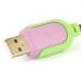 High Speed Premium Nylon Net 8 pin to USB Data Sync Charge Cord cable for iPhone 5/5s/5c iPad Air - Green / Pink