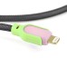 High Speed Premium Nylon Net 8 pin to USB Data Sync Charge Cord cable for iPhone 5/5s/5c iPad Air - Green / Pink