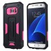 Hole Position Protection Knight TPU + PC Case for Samsung Galaxy S7 - Black/Magenta