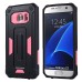 Hole Position Protection Knight TPU + PC Case for Samsung Galaxy S7 - Black/Pink