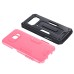 Hole Position Protection Knight TPU + PC Case for Samsung Galaxy S7 - Black/Pink