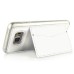 Hot Leather Coated Transparent TPU Frame Card Holder Foldable Stand Back Case Cover For Samsung Galaxy Note 5 - White