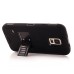 Hybrid Silicone and PC Stand Protective Back Case with Screen Film for Samsung Galaxy S5 - Black