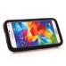 Hybrid Silicone and PC Stand Protective Back Case with Screen Film for Samsung Galaxy S5 - Black