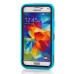 Hybrid Silicone and PC Stand Protective Back Case with Screen Film for Samsung Galaxy S5 - Black/Light Blue