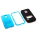 Hybrid Silicone and PC Stand Protective Back Case with Screen Film for Samsung Galaxy S5 - Light Blue/Black