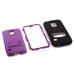 Hybrid Silicone and PC Stand Protective Back Case with Screen Film for Samsung Galaxy S5 - Purple/Black