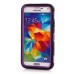 Hybrid Silicone and PC Stand Protective Back Case with Screen Film for Samsung Galaxy S5 - Purple/Black