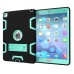 Hybrid Silicone and Plastic Protective Case with Touch Screen Film for iPad Pro 9.7 inch /ipad 6 - Black/Mint green