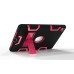 Hybrid Silicone and Plastic Protective Case with Touch Screen Film for iPad Pro 9.7 inch /ipad 6 - Black/Rose red