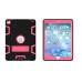 Hybrid Silicone and Plastic Protective Case with Touch Screen Film for iPad Pro 9.7 inch /ipad 6 - Black/Rose red