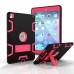 Hybrid Silicone and Plastic Protective Case with Touch Screen Film for iPad Pro 9.7 inch /ipad 6 - Black/Rose red