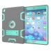 Hybrid Silicone and Plastic Protective Case with Touch Screen Film for iPad Pro 9.7 inch /ipad 6 - Grey/Mint green