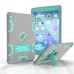 Hybrid Silicone and Plastic Protective Case with Touch Screen Film for iPad Pro 9.7 inch /ipad 6 - Grey/Mint green