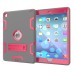 Hybrid Silicone and Plastic Protective Case with Touch Screen Film for iPad Pro 9.7 inch /ipad 6 - Grey/Rose red