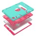 Hybrid Silicone and Plastic Protective Case with Touch Screen Film for iPad Pro 9.7 inch /ipad 6 - Mint green/Rose red