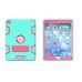 Hybrid Silicone and Plastic Protective Case with Touch Screen Film for iPad Pro 9.7 inch /ipad 6 - Mint green/Rose red