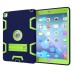 Hybrid Silicone and Plastic Protective Case with Touch Screen Film for iPad Pro 9.7 inch /ipad 6 - Navy blue/Olivine