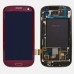 I747 T999 LCD Display Screen With Glass Digitizer Touchscreen Panel + Back Frame + Home Button Housing Replacement Part For Samsung Galaxy S3 - Red