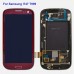 I747 T999 LCD Display Screen With Glass Digitizer Touchscreen Panel + Back Frame + Home Button Housing Replacement Part For Samsung Galaxy S3 - Red