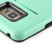 Impact Resistant Wallet Case Card Slot Shell Shockproof Hard TPU And PC Back Cover For Samsung Galaxy Note 5 - Green