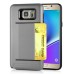 Impact Resistant Wallet Case Card Slot Shell Shockproof Hard TPU And PC Back Cover For Samsung Galaxy Note 5 - Grey